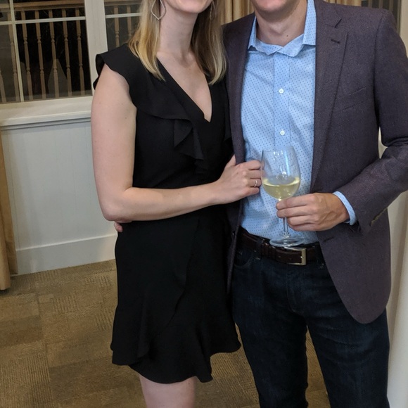 BCBG black ruffle mini dress - Picture 4 of 4